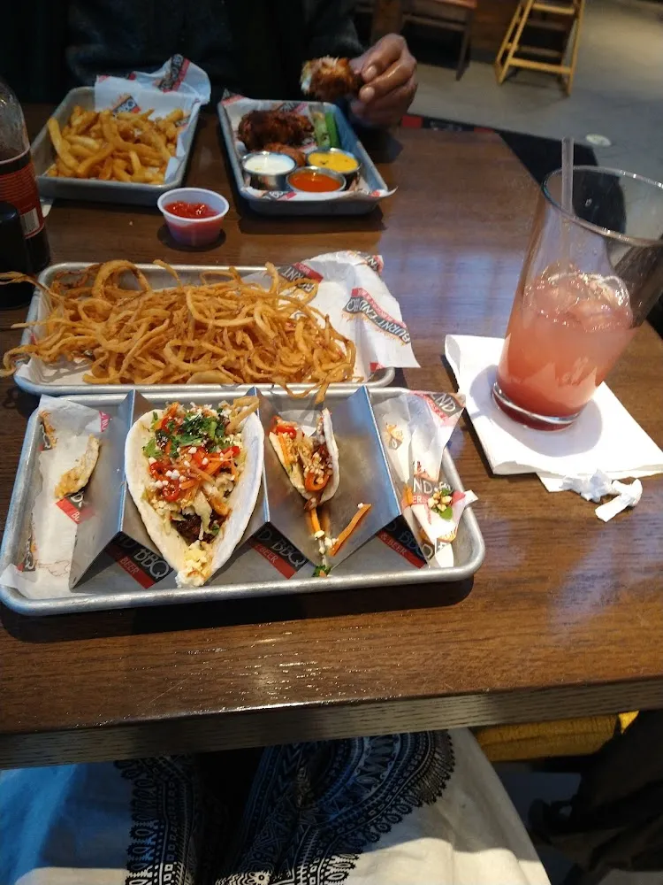 Tacos and Onion Straws